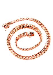Solid Miami Cuban Link Chain 14K Rose Gold