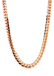 Solid Miami Cuban Link Chain 14K Rose Gold