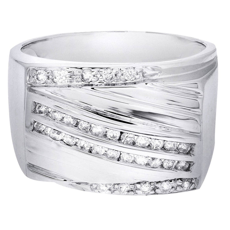 White Gold Mens Diamond Ring| 0.4 Carats| 10.94 Grams