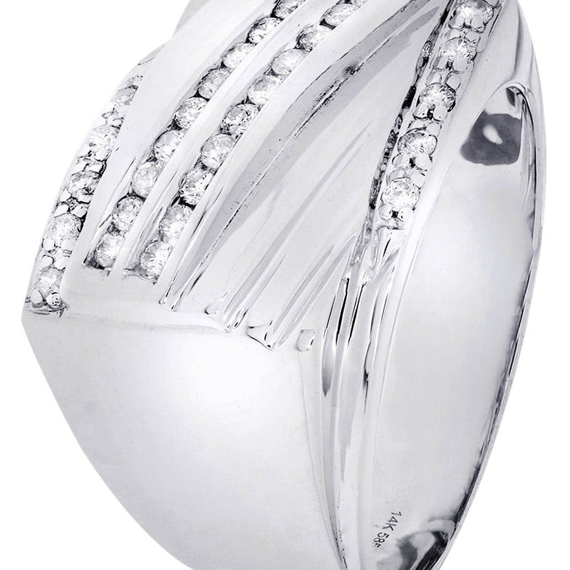 White Gold Mens Diamond Ring| 0.4 Carats| 10.94 Grams