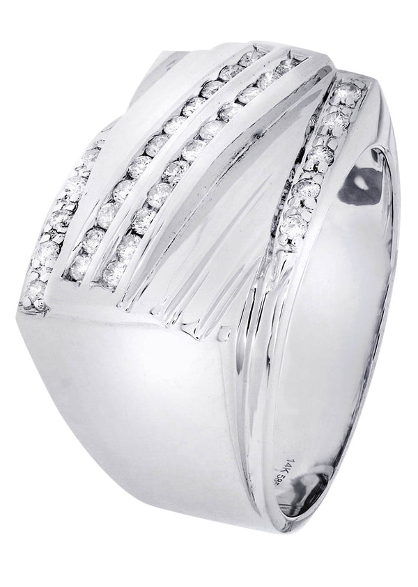 White Gold Mens Diamond Ring| 0.4 Carats| 10.94 Grams