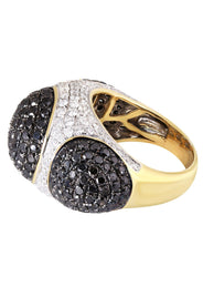 14K Ladies Black Diamond Cocktail Ring | 5.66 Carats| 15.74 Grams