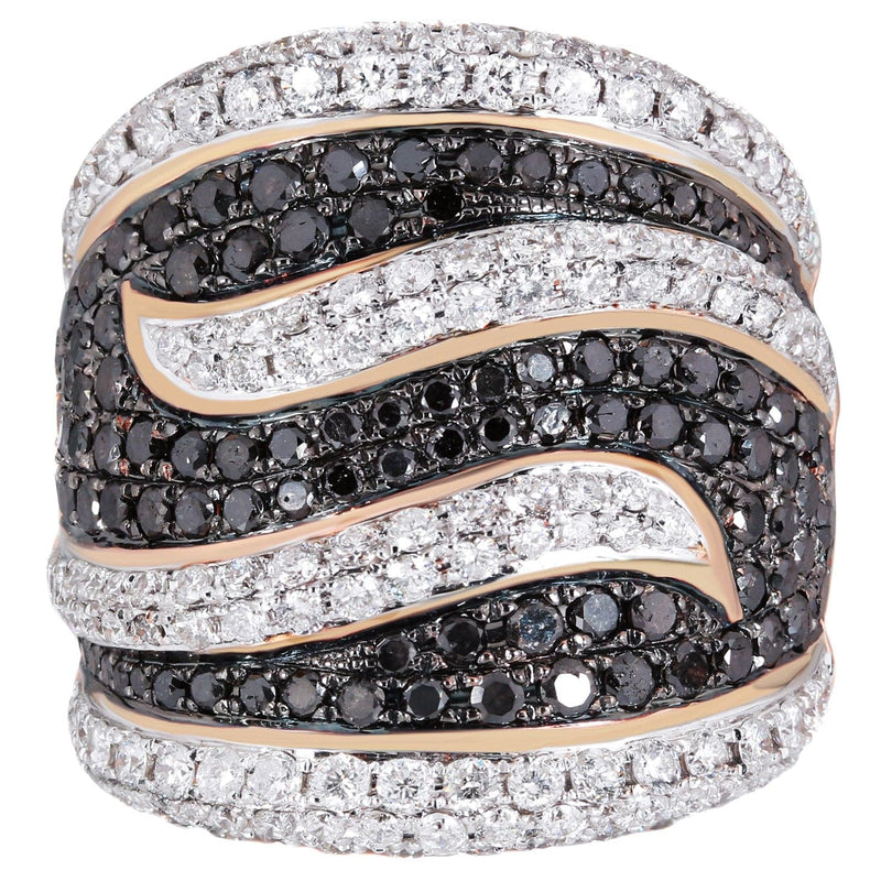 14K Ladies Black Diamond Cocktail Ring | 3.92 Carats | 13.79 Grams