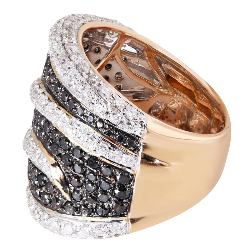 14K Ladies Black Diamond Cocktail Ring | 3.92 Carats | 13.79 Grams