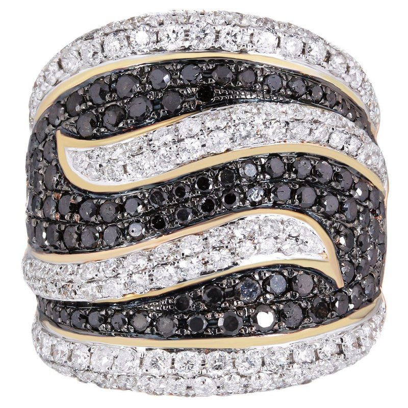 14K Ladies Black Diamond Cocktail Ring | 3.93 Carats | 13.28 Grams