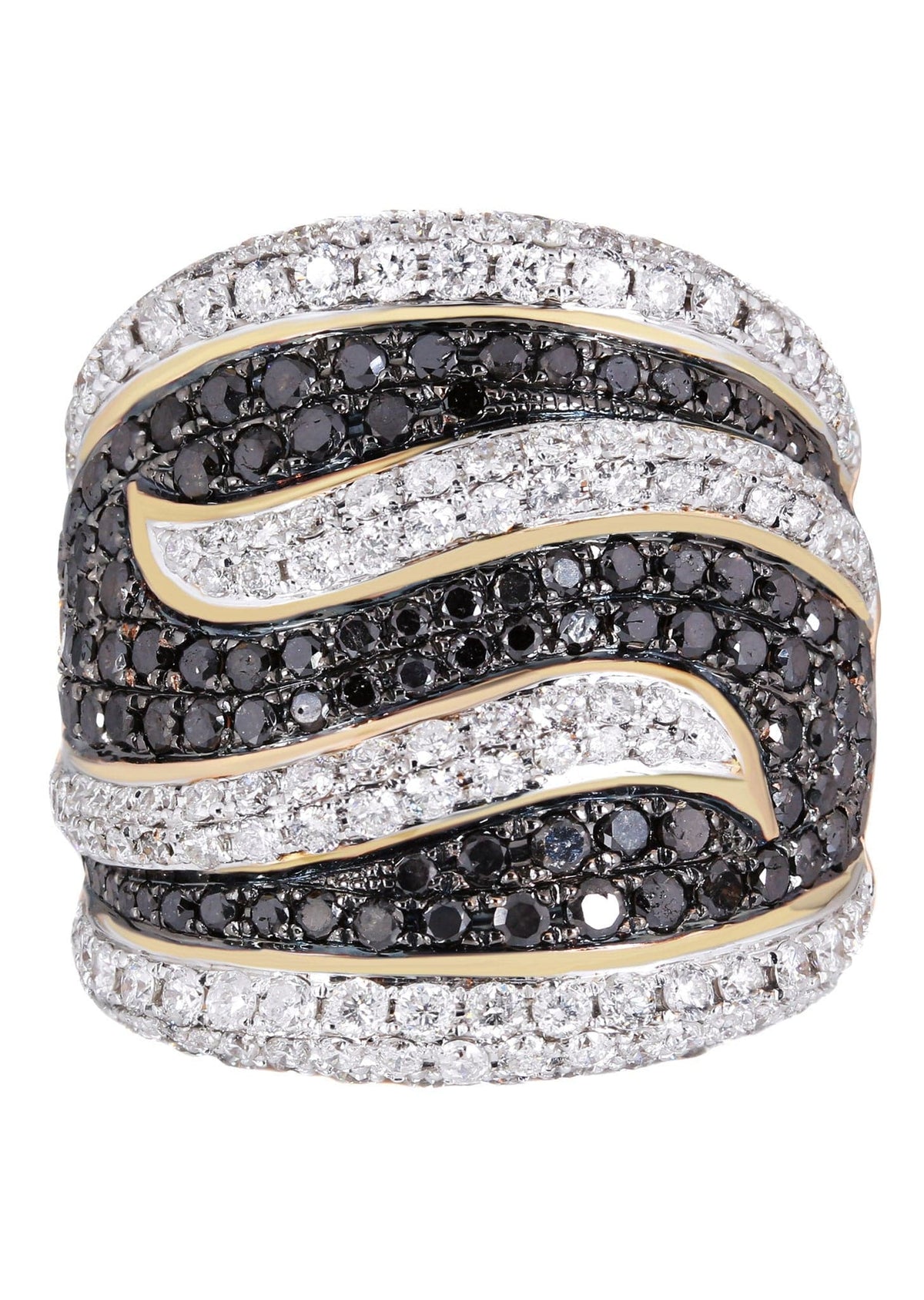 14K Ladies Black Diamond Cocktail Ring | 3.93 Carats | 13.28 Grams