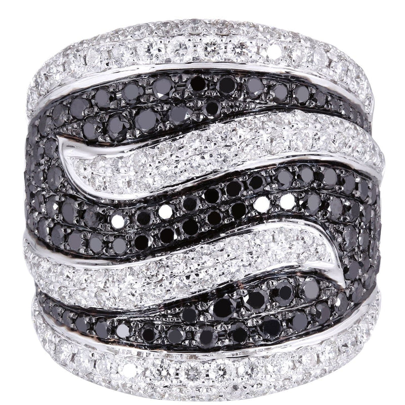 14K Ladies Black Diamond Cocktail Ring | 3.89 Carats | 14.65 Grams