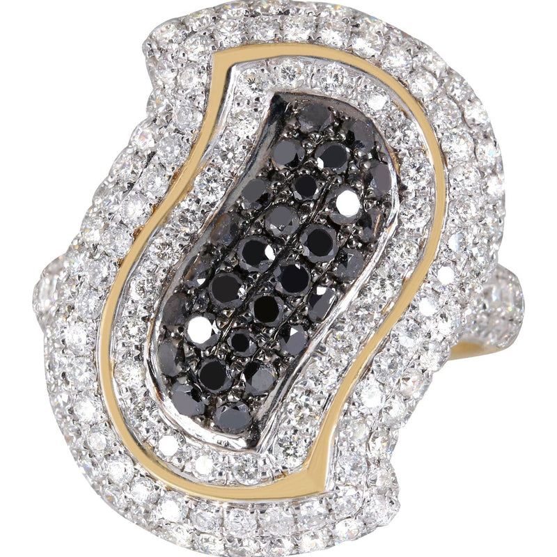 14K Ladies Black Diamond Cocktail Ring | 2.85 Carats | 8.27 Grams