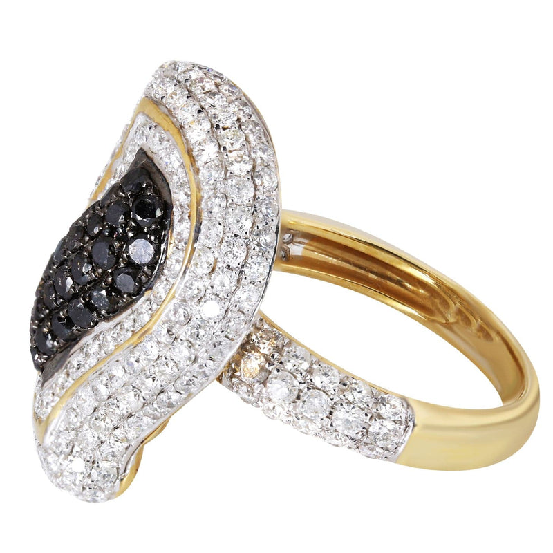 14K Ladies Black Diamond Cocktail Ring | 2.85 Carats | 8.27 Grams