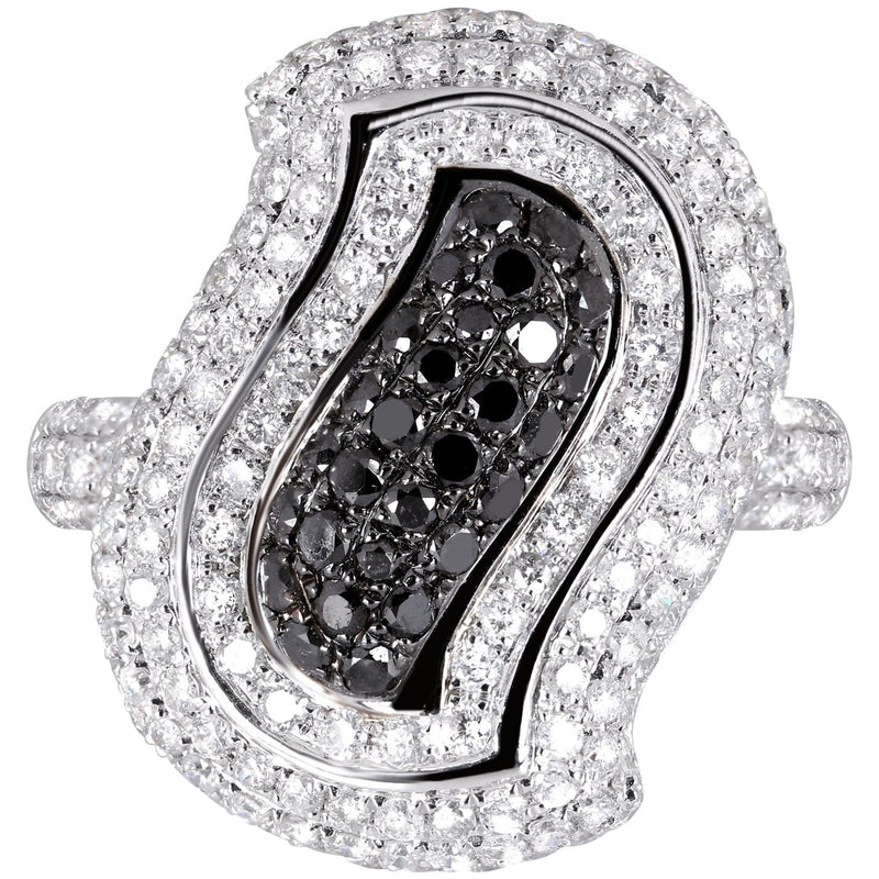 14K Ladies Black Diamond Cocktail Ring | 2.82 Carats | 8.53 Grams