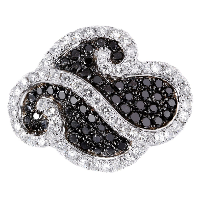 14K Ladies Black Diamond Cocktail Ring | 2.71 Carats | 10.75 Grams