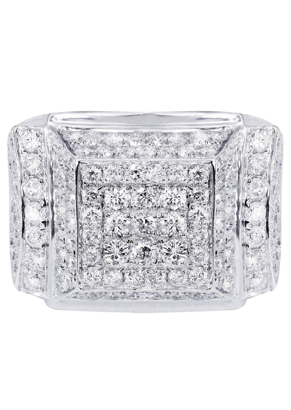 White Gold Mens Diamond Ring| 3.75 Carats| 14.41 Grams