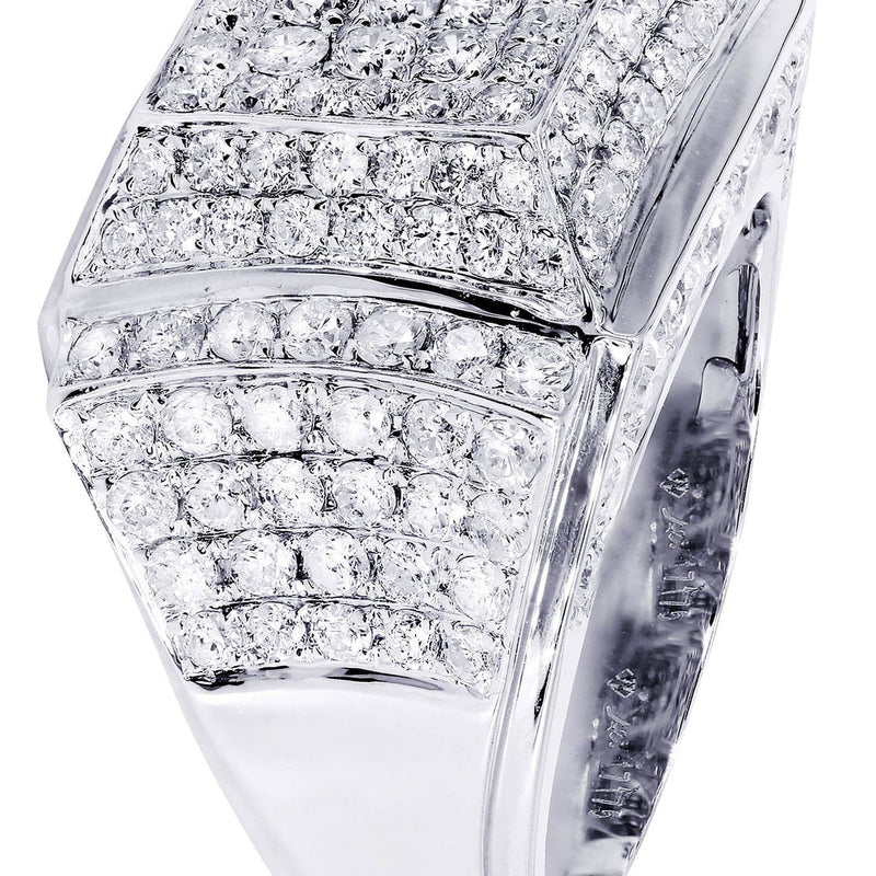 White Gold Mens Diamond Ring| 3.75 Carats| 14.41 Grams