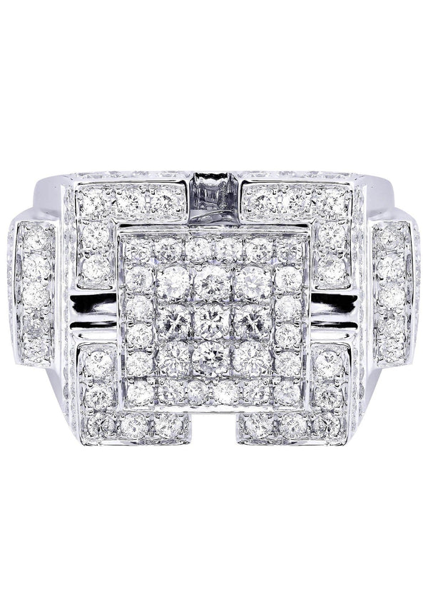 White Gold Mens Diamond Ring| 3.16 Carats| 13.49 Grams