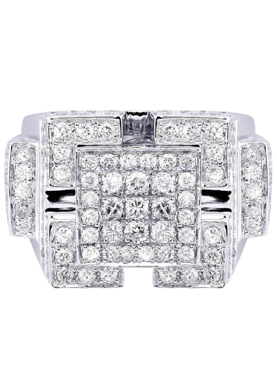 White Gold Mens Diamond Ring| 3.16 Carats| 13.49 Grams