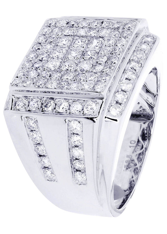 White Gold Mens Diamond Ring| 2.28 Carats| 14 Grams