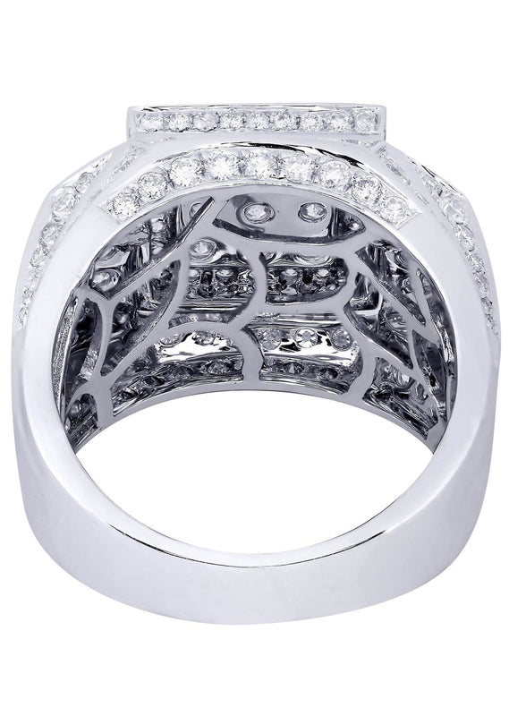 White Gold Mens Diamond Ring| 3.58 Carats| 14.21 Grams