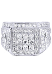 White Gold Mens Diamond Ring| 3.58 Carats| 14.21 Grams