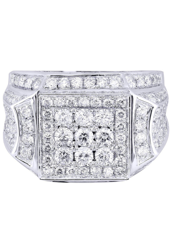 White Gold Mens Diamond Ring| 3.58 Carats| 14.21 Grams