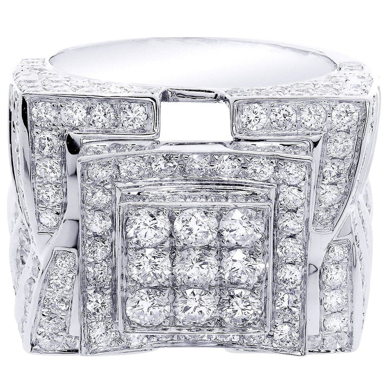 White Gold Mens Diamond Ring| 5.28 Carats| 18.15 Grams