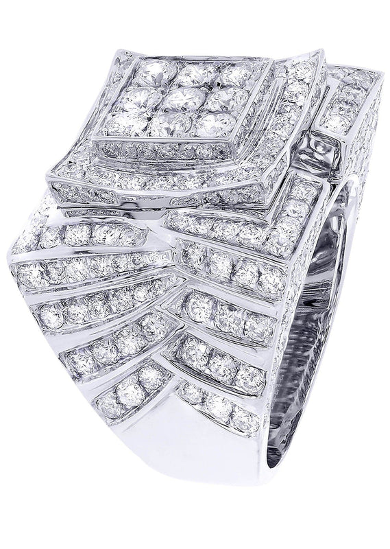 White Gold Mens Diamond Ring| 5.28 Carats| 18.15 Grams