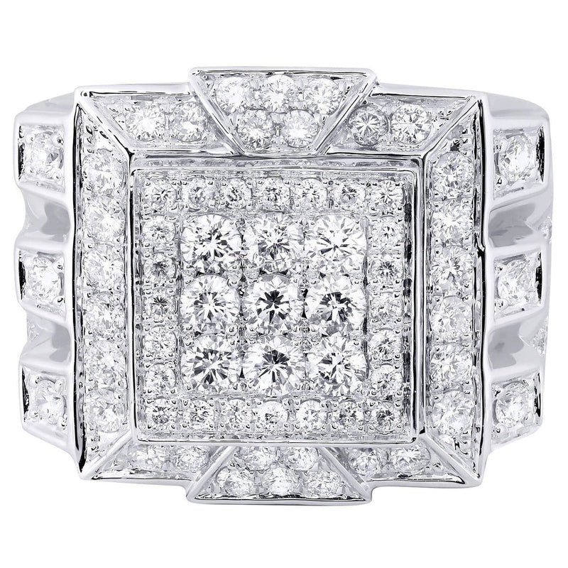 White Gold Mens Diamond Ring| 3.59 Carats| 20.09 Grams