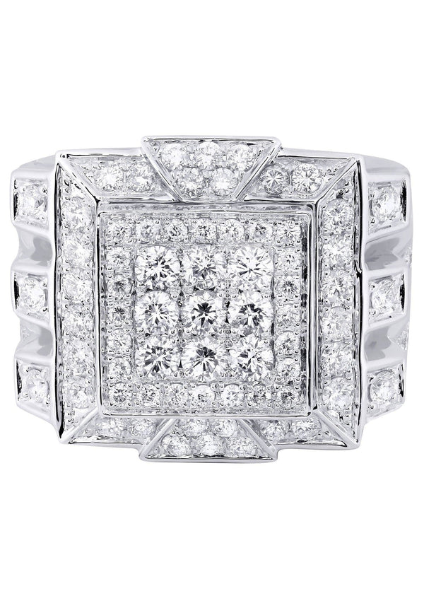 White Gold Mens Diamond Ring| 3.59 Carats| 20.09 Grams