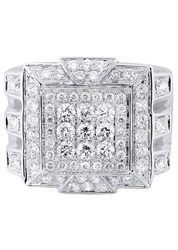 White Gold Mens Diamond Ring| 3.59 Carats| 20.09 Grams
