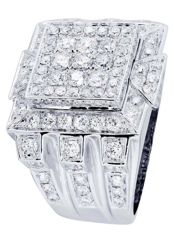 White Gold Mens Diamond Ring| 3.59 Carats| 20.09 Grams