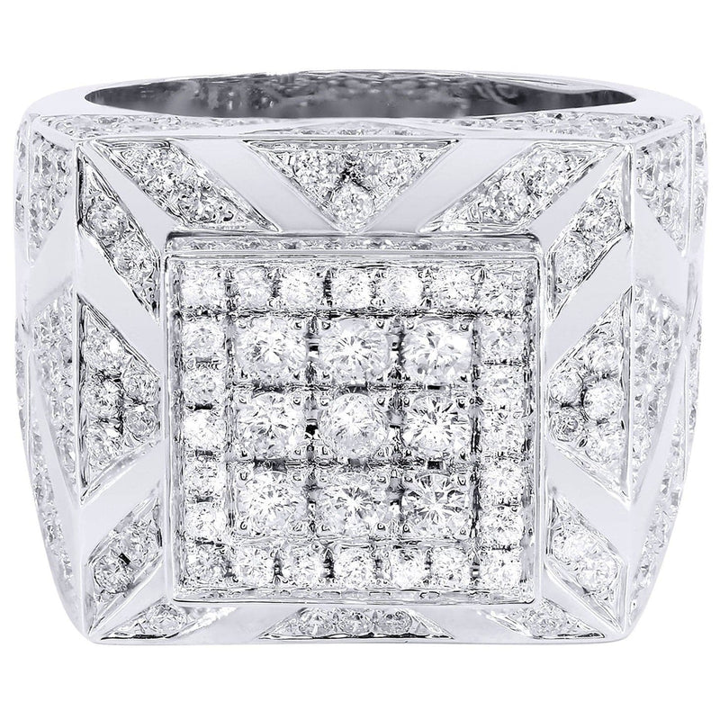 White Gold Mens Diamond Ring| 3.65 Carats| 18.53 Grams