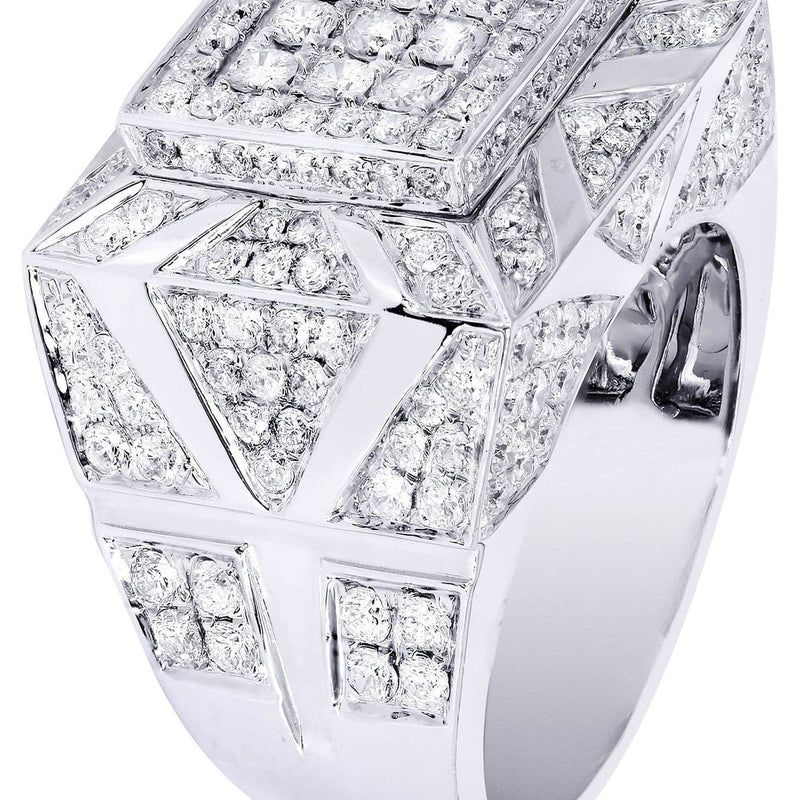 White Gold Mens Diamond Ring| 3.65 Carats| 18.53 Grams