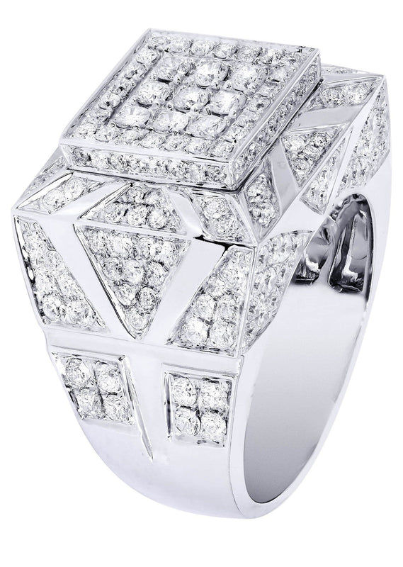 White Gold Mens Diamond Ring| 3.65 Carats| 18.53 Grams