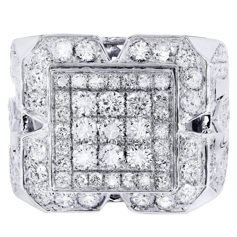 White Gold Mens Diamond Ring| 4.55 Carats| 14.81 Grams