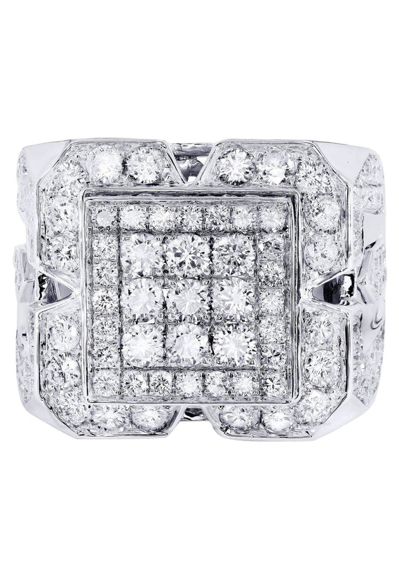 White Gold Mens Diamond Ring| 4.55 Carats| 14.81 Grams