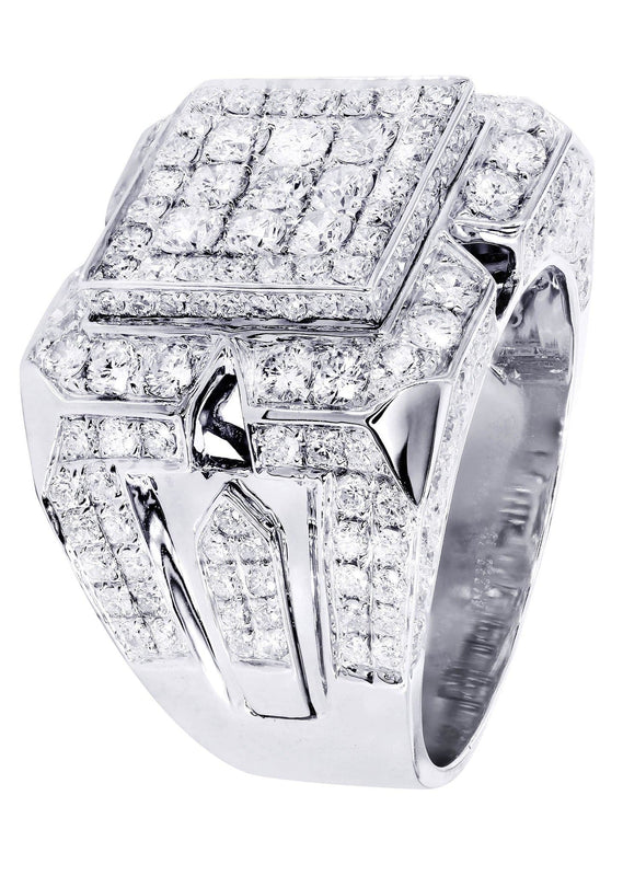 White Gold Mens Diamond Ring| 4.55 Carats| 14.81 Grams