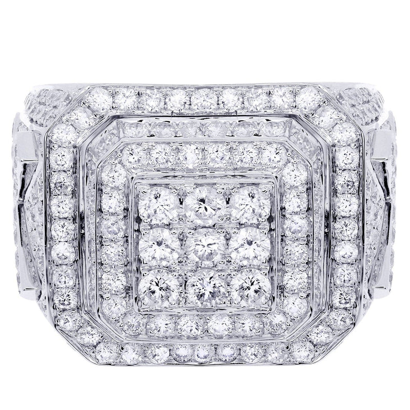 White Gold Mens Diamond Ring| 4.96 Carats| 17.42 Grams