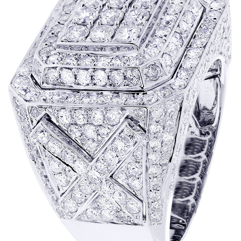 White Gold Mens Diamond Ring| 4.96 Carats| 17.42 Grams