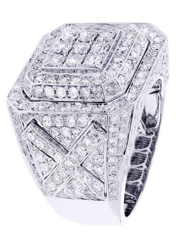 White Gold Mens Diamond Ring| 4.96 Carats| 17.42 Grams