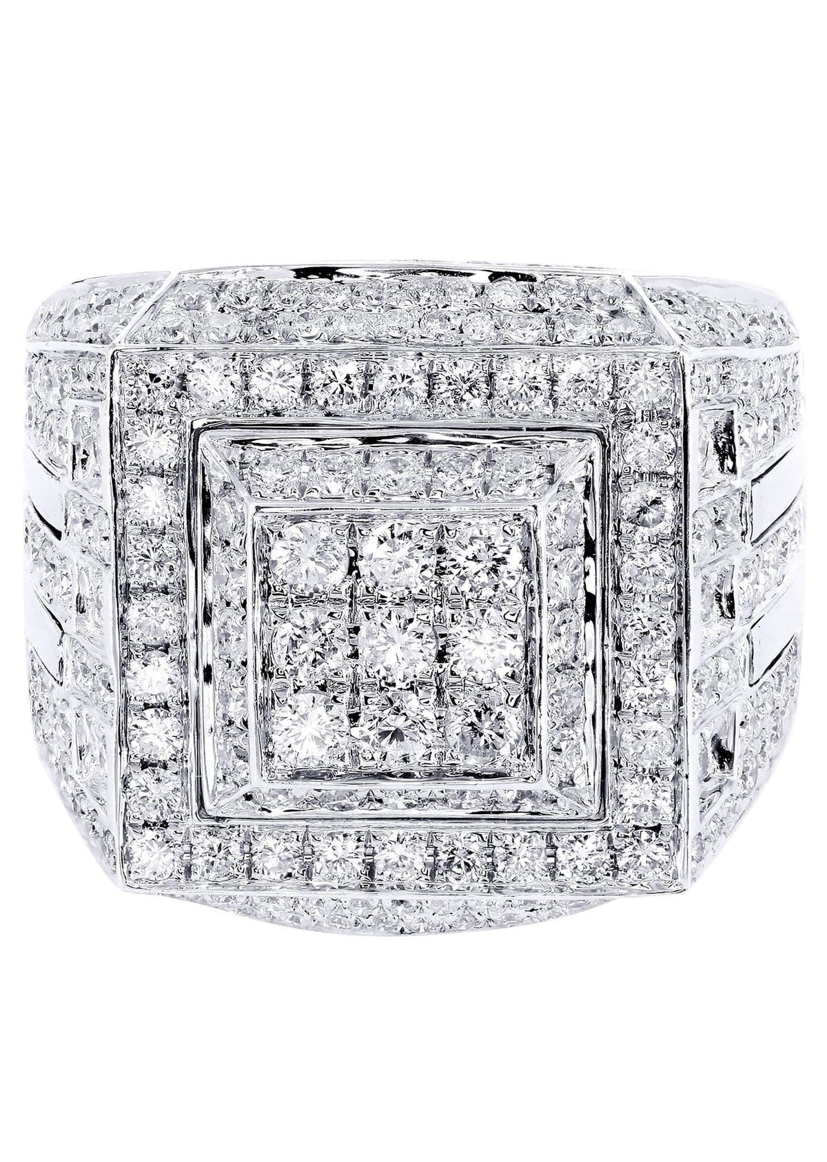 White Gold Mens Diamond Ring| 3.17 Carats| 14.5 Grams