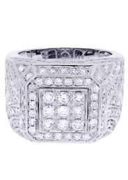 White Gold Mens Diamond Ring| 3.36 Carats| 16.25 Grams