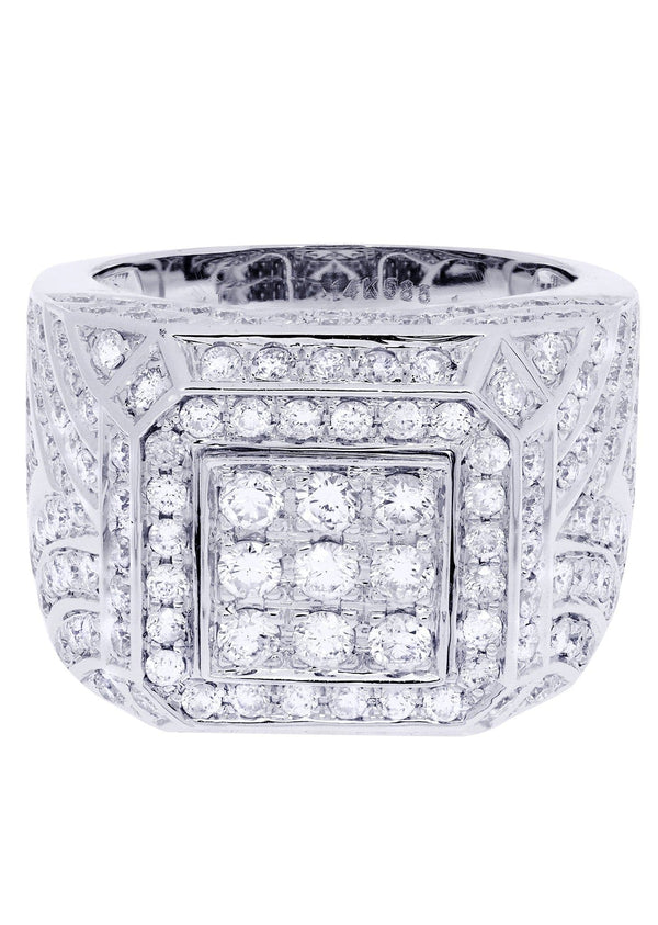 White Gold Mens Diamond Ring| 3.36 Carats| 16.25 Grams