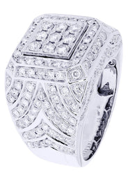 White Gold Mens Diamond Ring| 3.36 Carats| 16.25 Grams