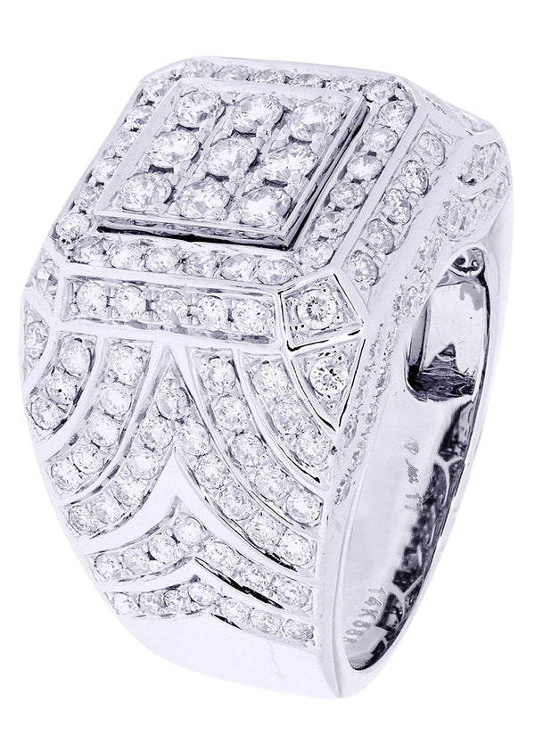 White Gold Mens Diamond Ring| 3.36 Carats| 16.25 Grams