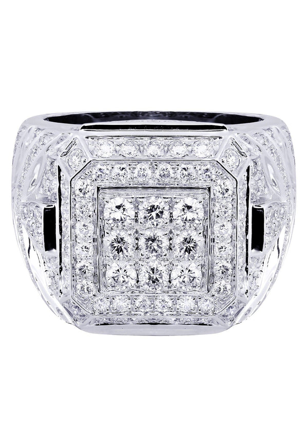 White Gold Mens Diamond Ring| 3.4 Carats| 17.9 Grams