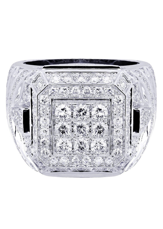 White Gold Mens Diamond Ring| 3.4 Carats| 17.9 Grams