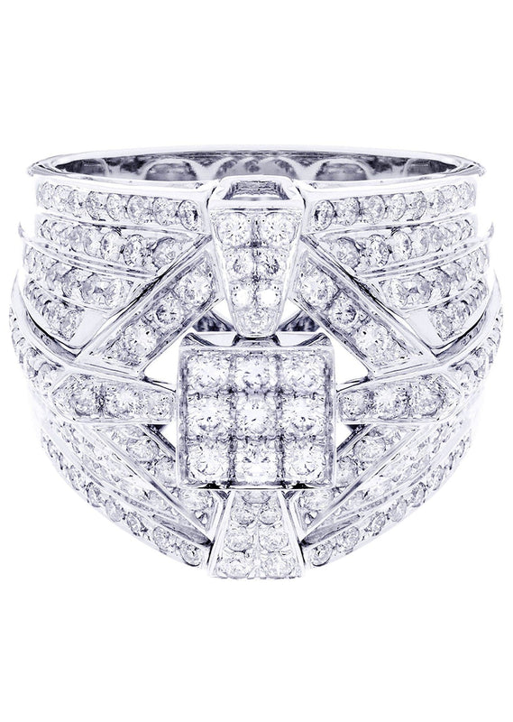 White Gold Mens Diamond Ring| 1.85 Carats| 14.13 Grams