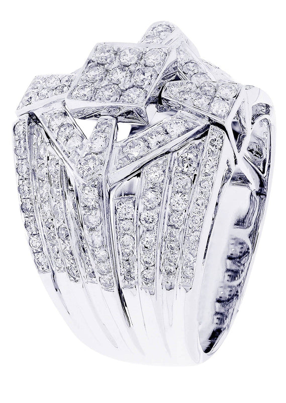 White Gold Mens Diamond Ring| 1.85 Carats| 14.13 Grams