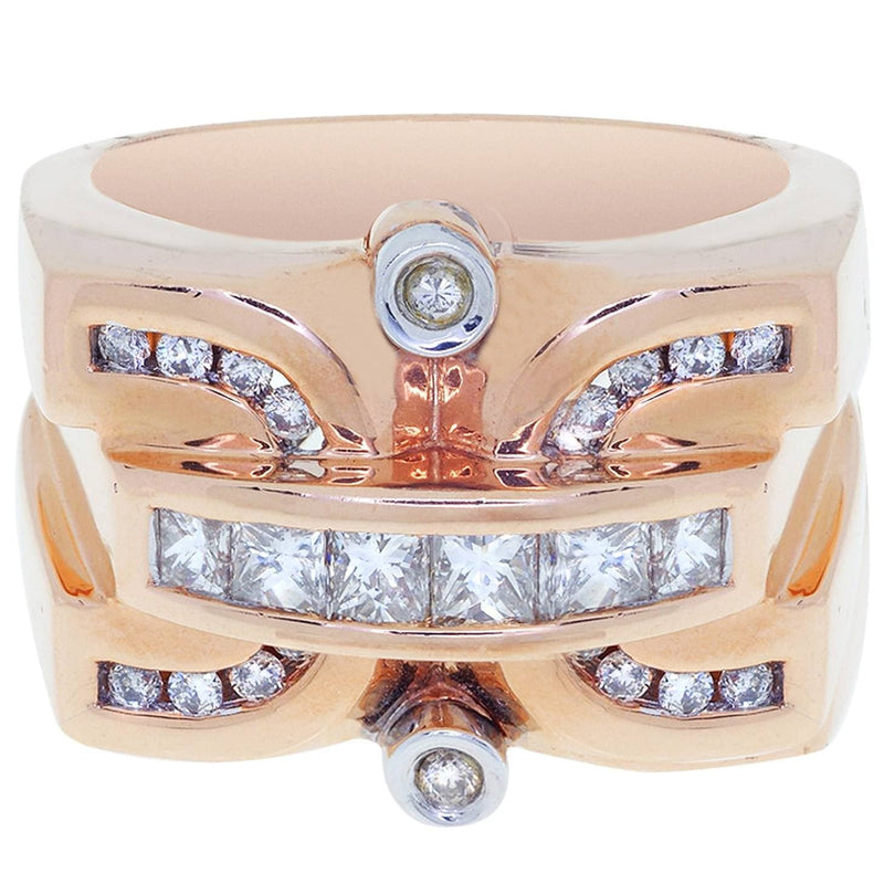 Rose Gold Mens Diamond Ring / Pinky Diamond Ring| 1.3 Carats