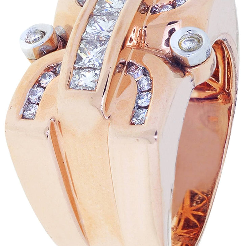 Rose Gold Mens Diamond Ring / Pinky Diamond Ring| 1.3 Carats