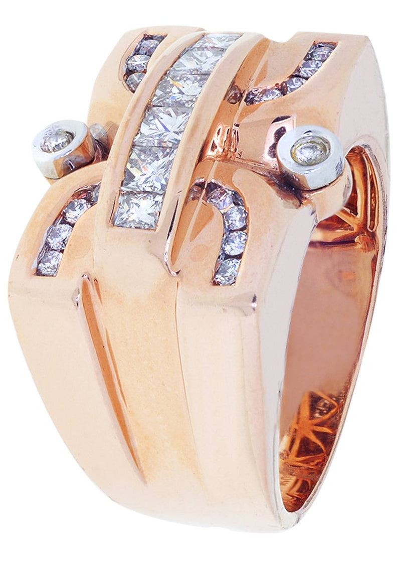 Rose Gold Mens Diamond Ring / Pinky Diamond Ring| 1.3 Carats